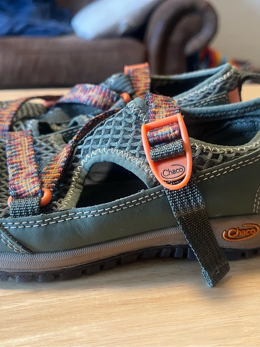 CHACO Odyssey Youth 12 Green Orange Sport Water Sandals
